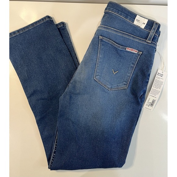 New Hudson Women's Blair Yessenia High Rise Straight Cropped Jean Blue Sz 28 - Picture 2 of 7
